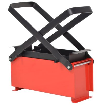 Papierbrikettpresse Stahl 34x14x14 cm Schwarz und Rot