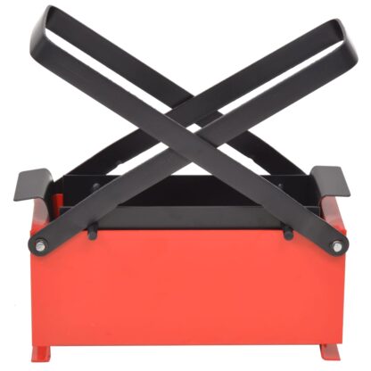 Papierbrikettpresse Stahl 34x14x14 cm Schwarz und Rot - Image 2