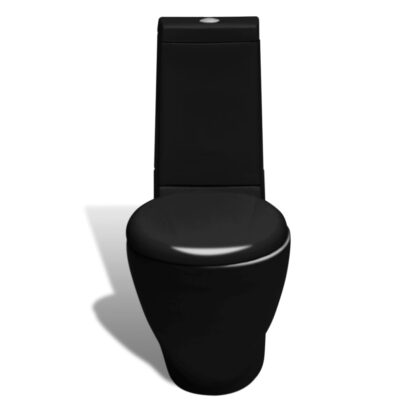 Stand-WC & Bidet Set Schwarz Keramik - Image 3