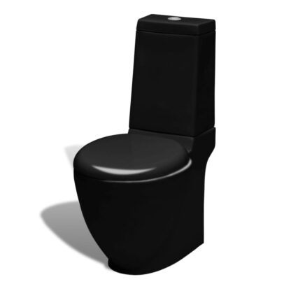 Stand-WC & Bidet Set Schwarz Keramik - Image 4