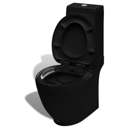 Stand-WC & Bidet Set Schwarz Keramik - Image 6
