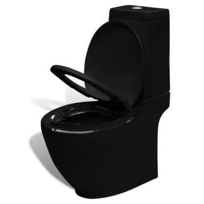 Stand-WC & Bidet Set Schwarz Keramik - Image 7