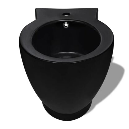 Stand-WC & Bidet Set Schwarz Keramik - Image 8