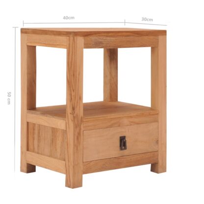 Nachttisch 40 x 30 x 50 cm Teak Massivholz - Image 8