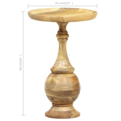 Runder Beistelltisch 43 x 43 x 66 cm Massivholz Mango - Image 7