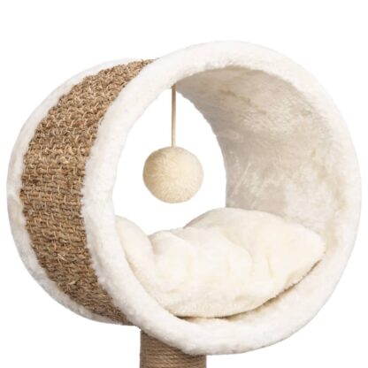 Katzen-Kratzbaum mit Tunnel und Spielzeug 56 cm Seegras - Image 5