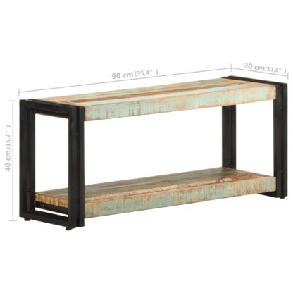TV-Schrank 90x30x40 cm Altholz Massiv - Image 7