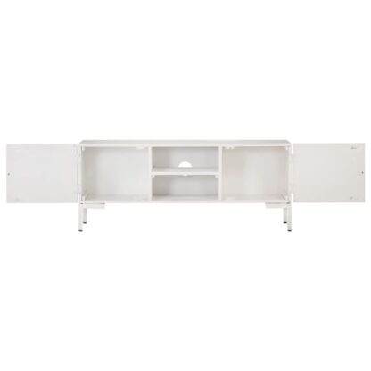 TV-Schrank Weiß 115x30x46 cm Massivholz Mango - Image 4