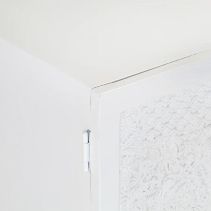 TV-Schrank Weiß 115x30x46 cm Massivholz Mango - Image 7