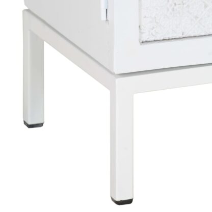 TV-Schrank Weiß 115x30x46 cm Massivholz Mango - Image 8