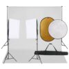 Fotostudio-Set mit Beleuchtung, Hintergrund und Reflektor