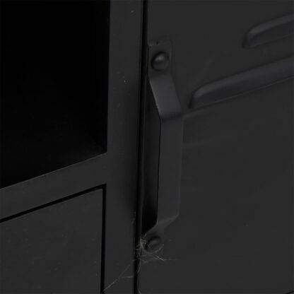 TV-Schrank Schwarz 110x30x43 cm Eisen und Massivholz Tanne - Image 6