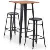 3-teiliges Bar-Set Stahl Schwarz