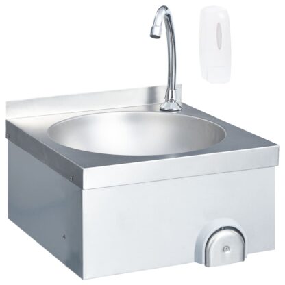 Handwaschbecken mit Wasserhahn und Seifenspender Edelstahl - Image 2