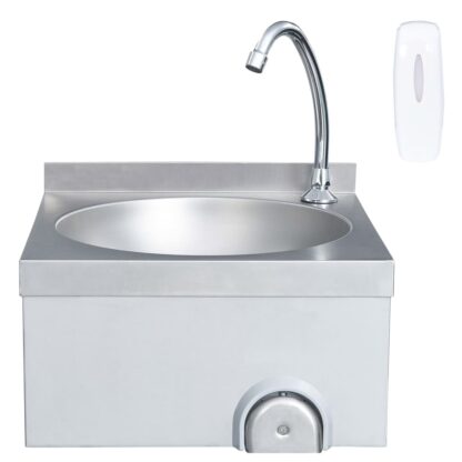 Handwaschbecken mit Wasserhahn und Seifenspender Edelstahl - Image 3