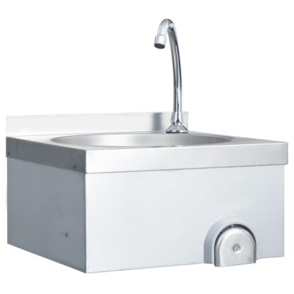 Handwaschbecken mit Wasserhahn und Seifenspender Edelstahl - Image 4