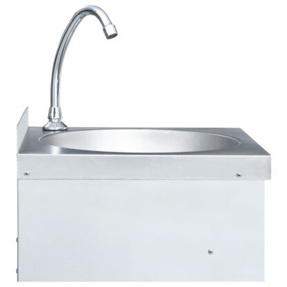 Handwaschbecken mit Wasserhahn und Seifenspender Edelstahl - Image 7