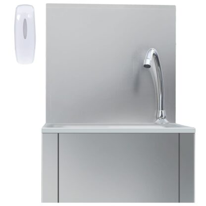 Handwaschbecken mit Wasserhahn und Seifenspender Edelstahl - Image 3