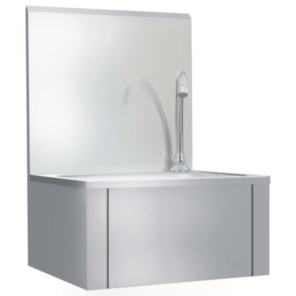 Handwaschbecken mit Wasserhahn und Seifenspender Edelstahl - Image 4