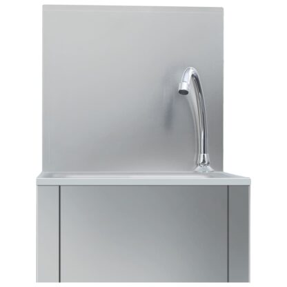 Handwaschbecken mit Wasserhahn und Seifenspender Edelstahl - Image 6