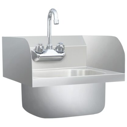 Gastro-Handwaschbecken mit Wasserhahn Edelstahl - Image 2