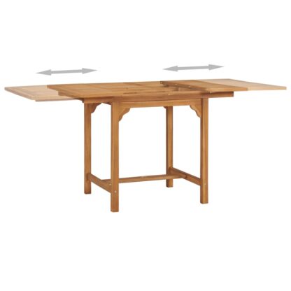 Ausziehbarer Gartentisch (110-160)×80×75 cm Massivholz Teak - Image 4