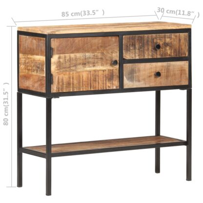 Sideboard 85x30x80 cm Raues Mangoholz - Image 8