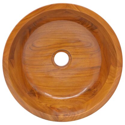 Waschbecken Massivholz Teak Φ40x10 cm - Image 4