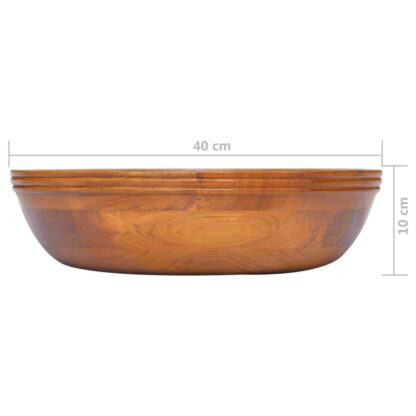 Waschbecken Massivholz Teak Φ40x10 cm - Image 6