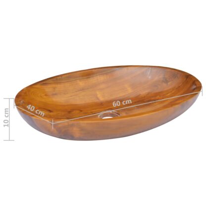Waschbecken Massivholz Teak 60x40x10 cm - Image 7