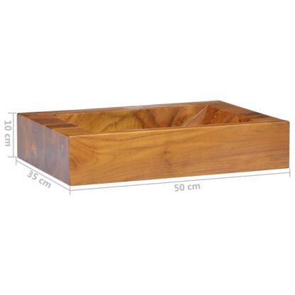 Waschbecken Massivholz Teak 50x35x10 cm - Image 7