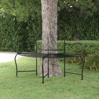 Baumbank 150 cm Schwarz Stahl