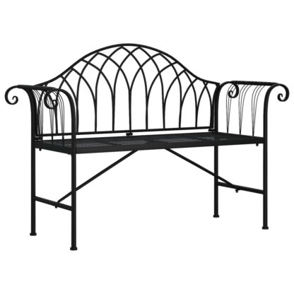 2-Sitzer-Gartenbank 128 cm Schwarz Stahl - Image 2