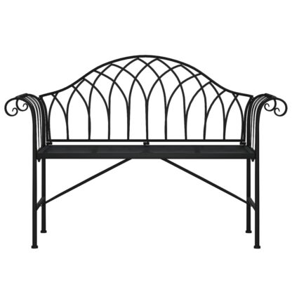 2-Sitzer-Gartenbank 128 cm Schwarz Stahl - Image 3