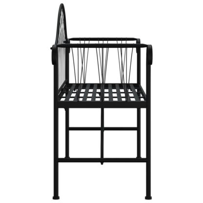 2-Sitzer-Gartenbank 128 cm Schwarz Stahl - Image 4