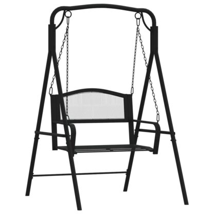 Hollywoodschaukel 124 cm Schwarz Stahl - Image 2