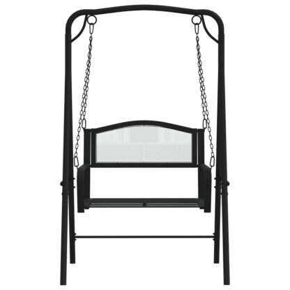 Hollywoodschaukel 124 cm Schwarz Stahl - Image 3