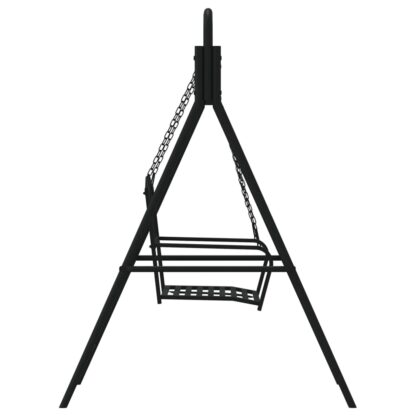 Hollywoodschaukel 124 cm Schwarz Stahl - Image 4