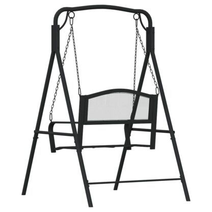 Hollywoodschaukel 124 cm Schwarz Stahl - Image 5
