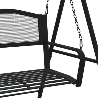 Hollywoodschaukel 124 cm Schwarz Stahl - Image 6