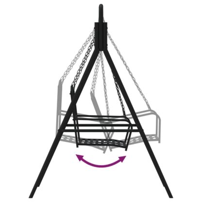 Hollywoodschaukel 124 cm Schwarz Stahl - Image 7