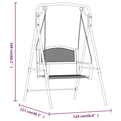 Hollywoodschaukel 124 cm Schwarz Stahl - Image 8
