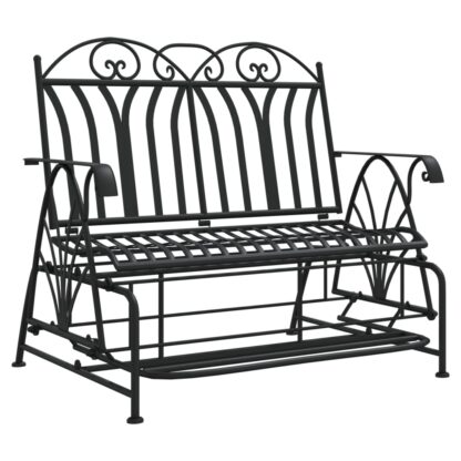 Schaukelbank 2-Sitzer 114 cm Schwarz Stahl - Image 2