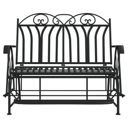 Schaukelbank 2-Sitzer 114 cm Schwarz Stahl - Image 3