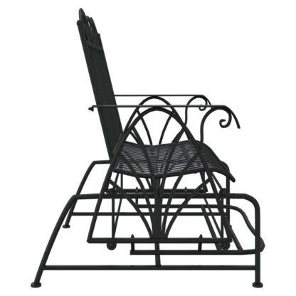 Schaukelbank 2-Sitzer 114 cm Schwarz Stahl - Image 4