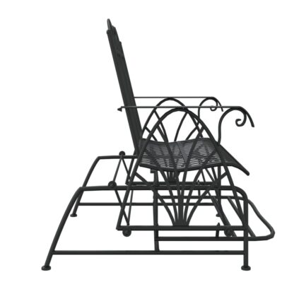 Schaukelbank 2-Sitzer 114 cm Schwarz Stahl - Image 6