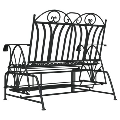 Schaukelbank 2-Sitzer 114 cm Schwarz Stahl - Image 7