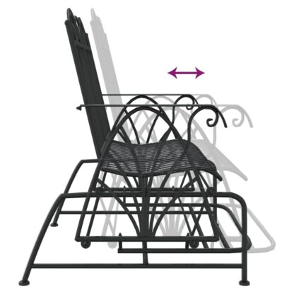 Schaukelbank 2-Sitzer 114 cm Schwarz Stahl - Image 8