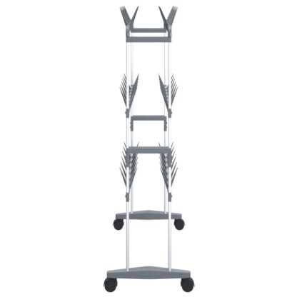 Schuhregal mit Rollen Silbern 66x27x100 cm - Image 4