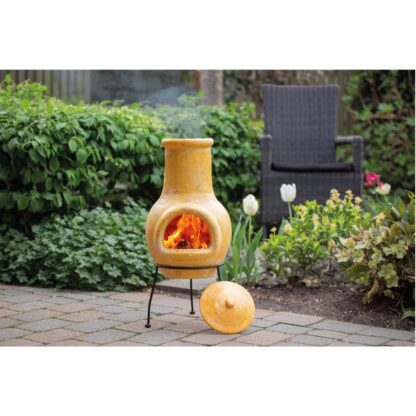 RedFire Gartenkamin Tampico Gelb 31x31x68 cm Ton - Image 2